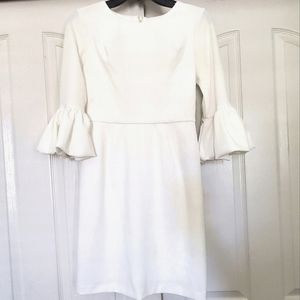 2P Scarlett White 3/4 Puff Sleeve Dress